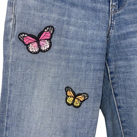 Levi’s Classic Boot butterfly Patches Denim Light Blue jeans Size 2 - Picture 4 of 13